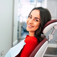 Woman smiling after IV sedation in Worcester