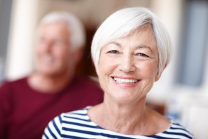 smiling dental implant patient