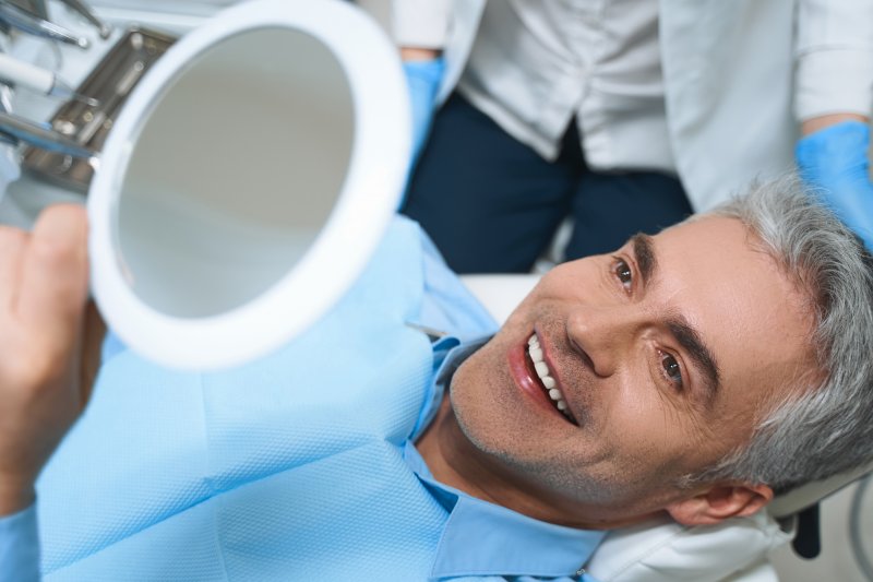 man with dental implants